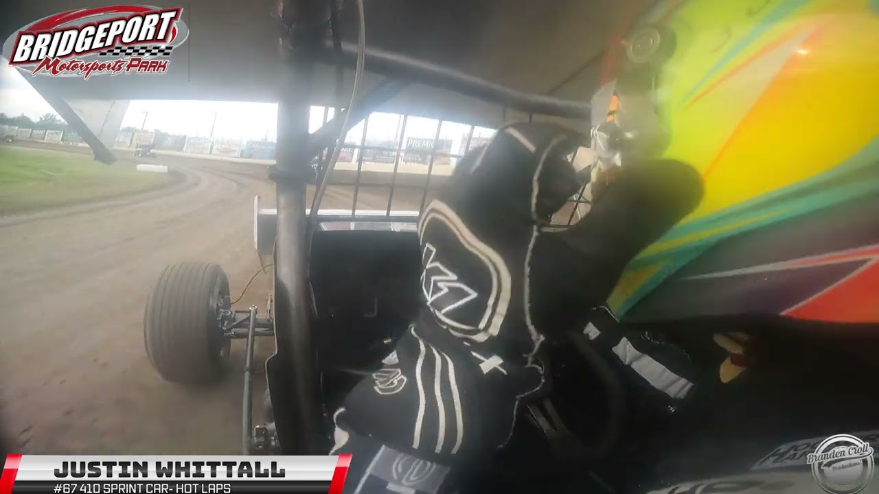 Justin Whittall OnBoard 410 Sprint Car Hot Laps & TT at Bridgeport