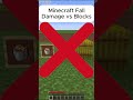 Minecraft Fall Damage vs Different Blocks  #minecraft #gameplay #shortvideo #shorts #gaming