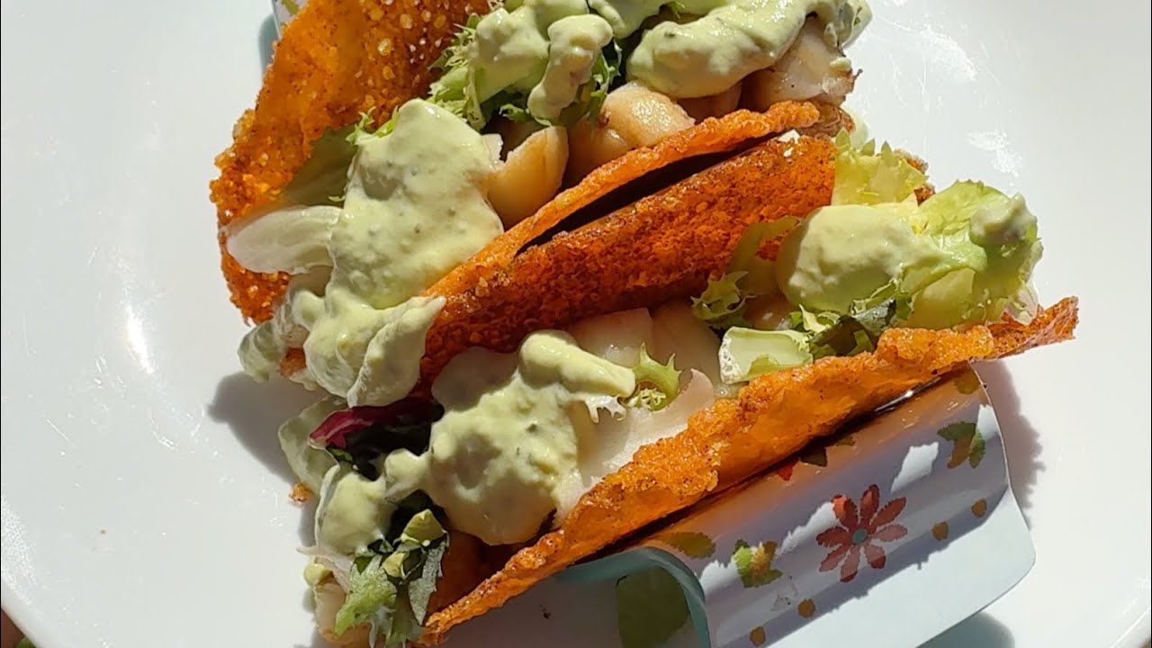 Cheese Shell Scallop Tacos with Creamy Avocado Sauce! | Low Carb and only 30 Minutes!