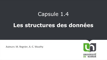 Vidéo 1.4 Structures des données