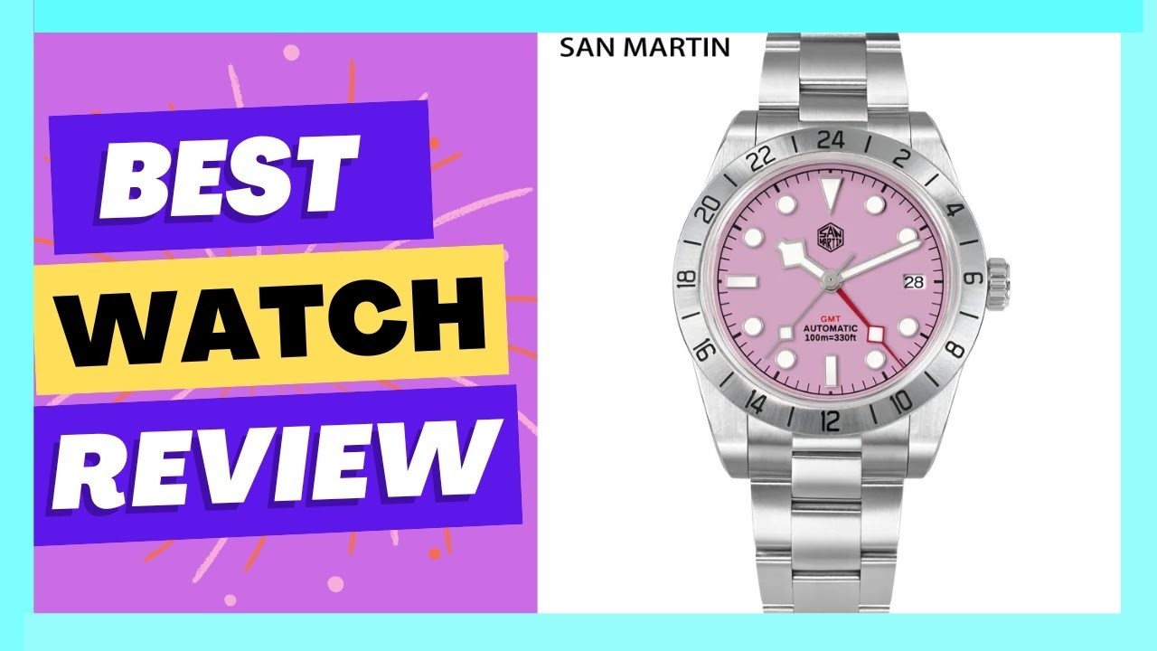 San Martin Pink Dial BB GMT NH34 39mm Classic Luxury Business