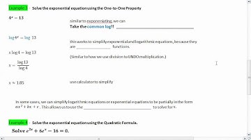 Ch.3 (3-4) Exponential and Logarithmic Equations