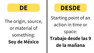 DE versus DESDE in Spanish