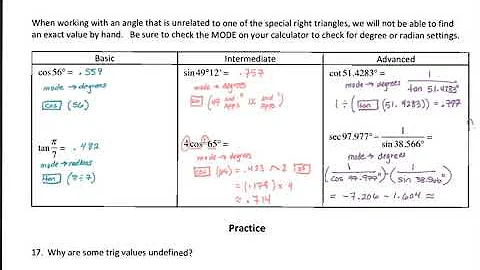 Evaluating Trig Functions for Angles Unrelated to ...