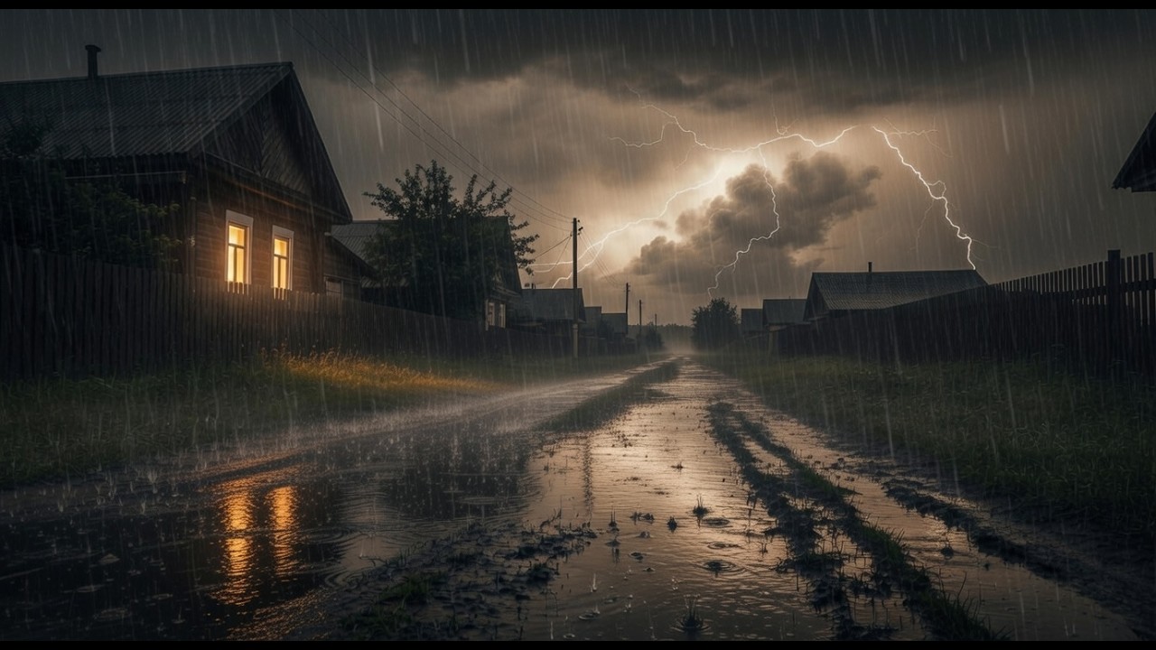 Powerful Rain and Thunder at Night | Deep Sleep Countryside Ambience