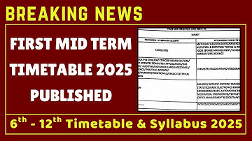 First mid term timetable 2025 officially published | 1st mid term 2025 timetable & syllabus
