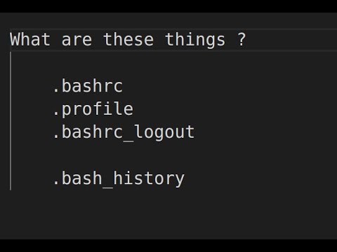 What are "bashrc" "bash_logout" "profile "bash_history" files in UBUNTU   #ubuntu #bash #shell