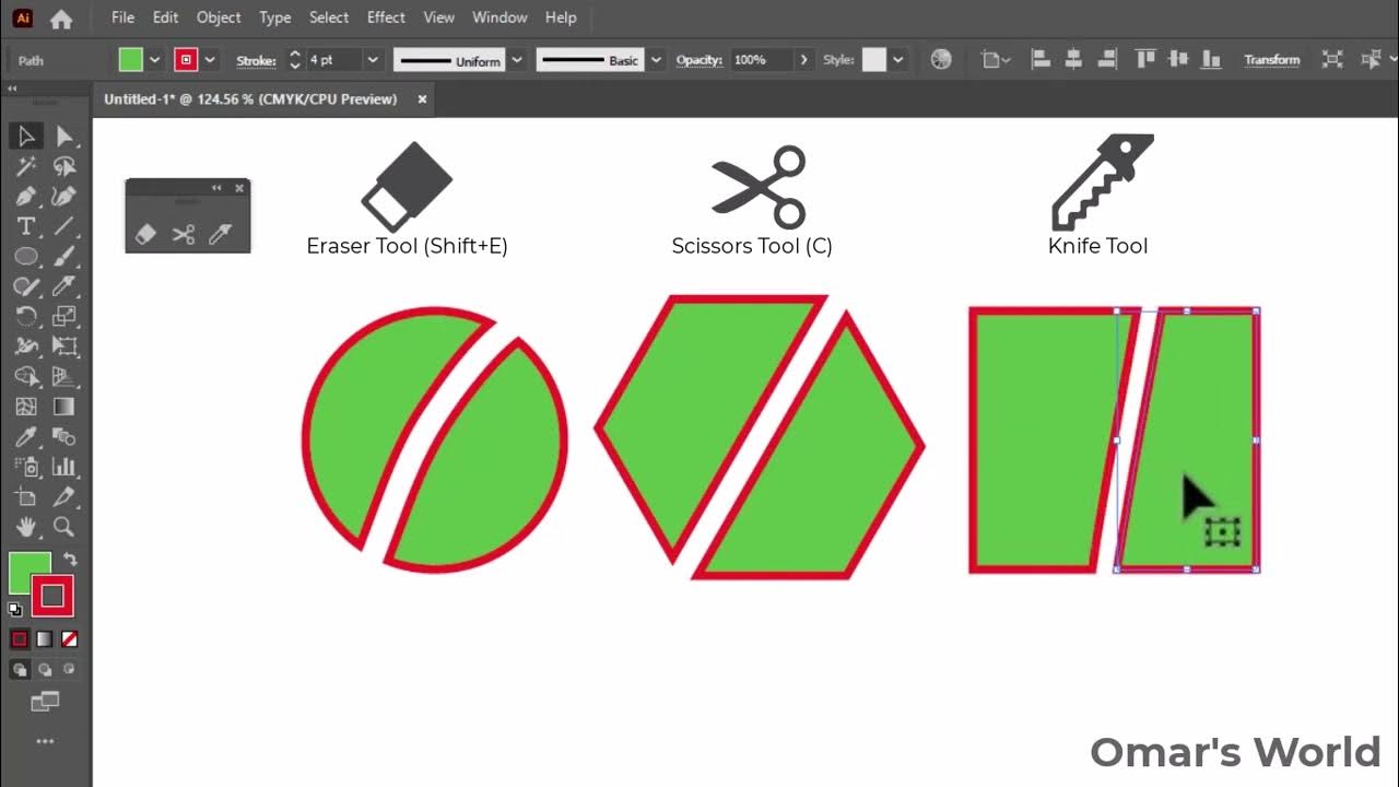 Eraser, Scissors & Knife Tool ( Adobe Illustrator ) YouTube