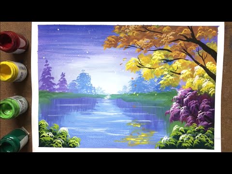 Ep.23 Simple Natural Scenery Painting | Part 1 - สอนวาดภาพทิวทัศน์