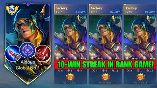 ALDOUS GLOBAL TRIED TO SPAM 10 WINSTREAK USING THIS BEST SUSTAIN DAMAGE BUILD AND ROTATION🔥
