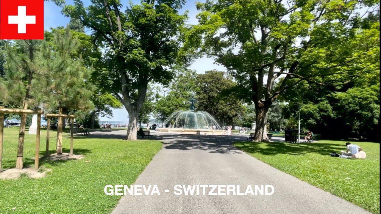 Geneva Walk, Jardin Anglais, Switzerland in Summer [4K HDR]