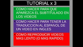 Tutorial reproduccion, traduccion y subtitulado de video de Youtube