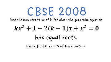 Find the non-zero value of k, for which the quadratic equation kx^2+1-2(k-1)x+x^2=0 has equal roots.