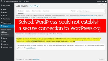 Solved: WordPress could not establish a secure connection to WordPressorg