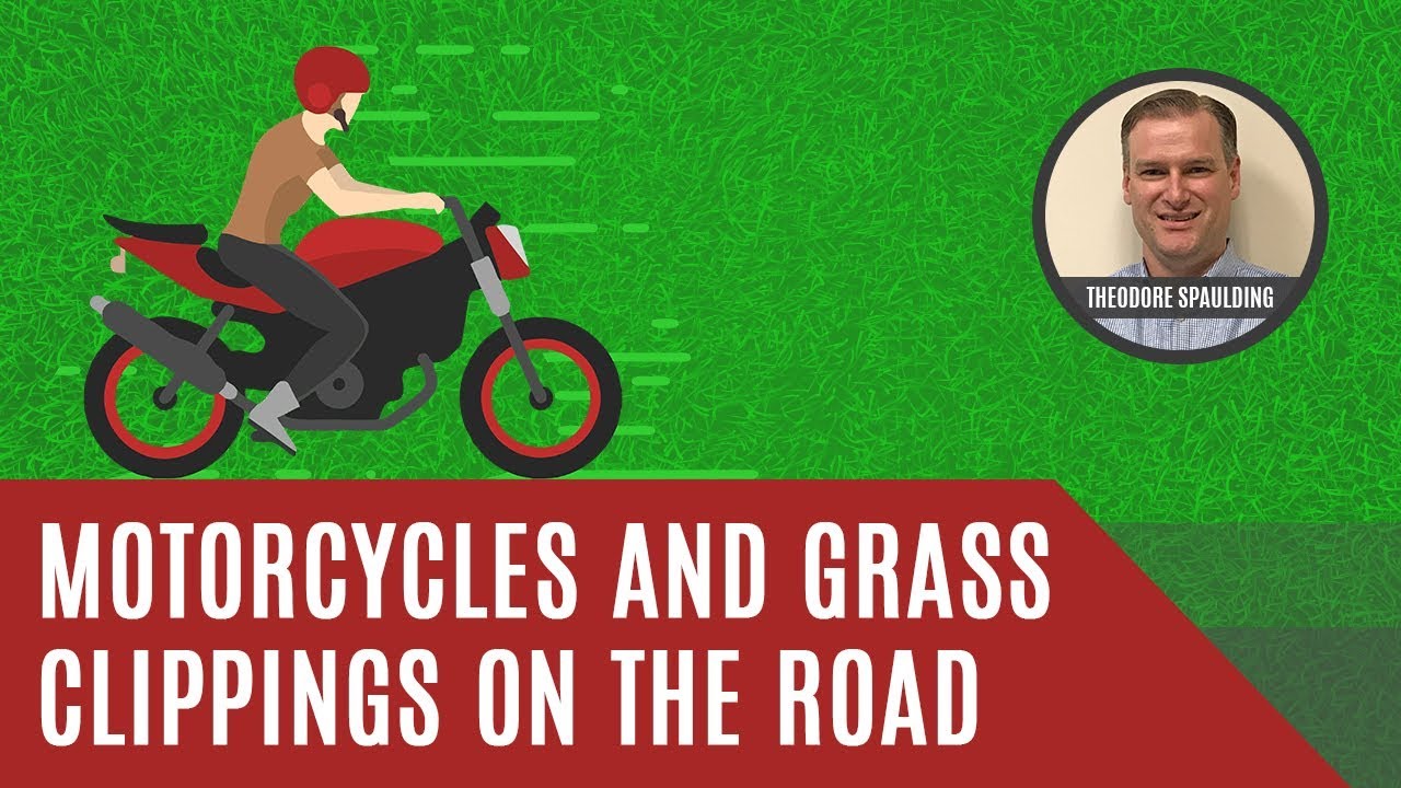 Motorcycles And Grass Clippings On The Road