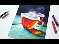 Drawing Still life Hot Tea / Oil pastel drawing / Swanee art 오일파스텔로 따뜻한 홍차 그리기