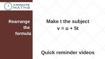 Changing the subject of a formula - GCSE maths grade 4