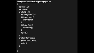 SkillRack- Daily Challenge - Function - printSmallestToLargestDigit [RWD](Program Id: 8066) 11-09-23