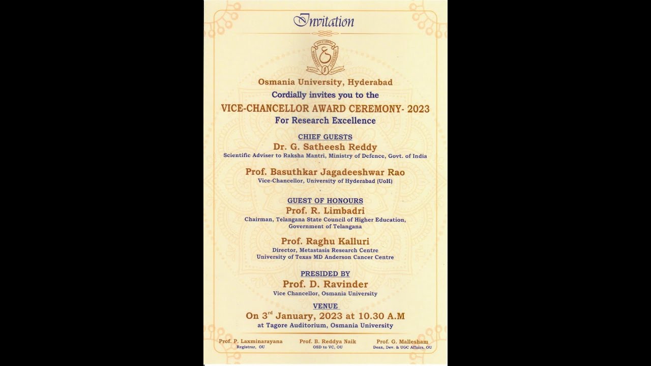 VICE CHANCELLOR AWARD CEREMONY 2023 YouTube