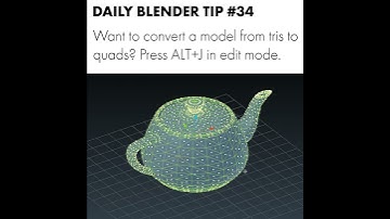 Daily Blender Tip #35 - Convert Tris To Quads With One Shortcut