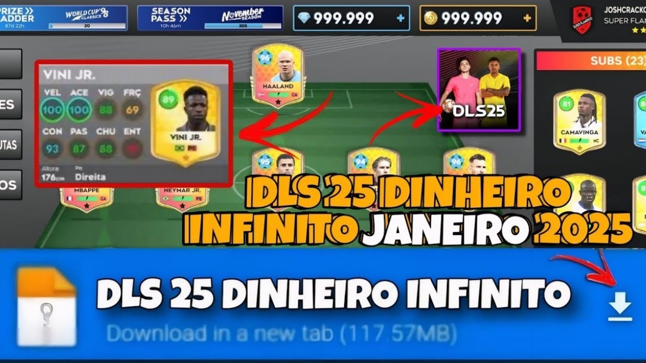 ⚽ COMO TER DINHEIRO INFINITO NO DREAM LEAGUE SOCCER 2025 💰 DLS 25 MOD ...