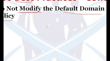 GPOs Best Practices in Concept