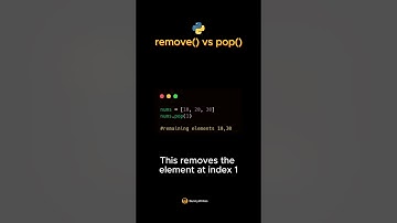 remove() vs pop() in Python