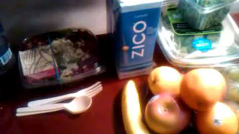 My hotel room raw food table