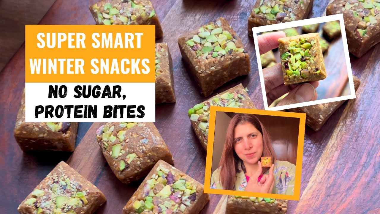 Badam Til Burfi Recipe | Healthy Winter Special Protein Rich Snack Almond Walnut and Jaggery Bites