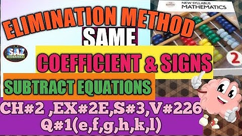 Solving Simultaneous linear equations|Elimination Method|NSM (D2(7TH EDITION)|3X#2E|Q#1