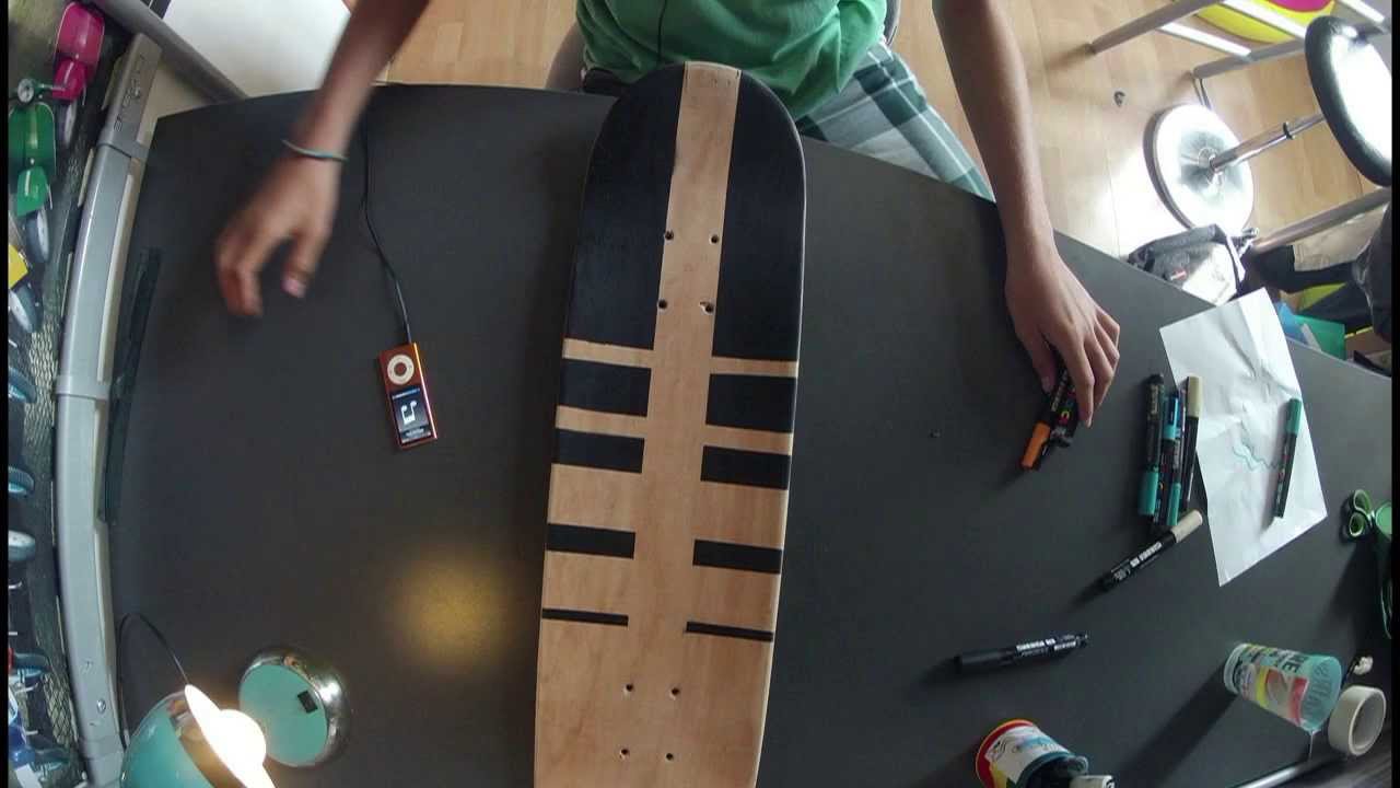 custom skateboard with posca paint pens YouTube