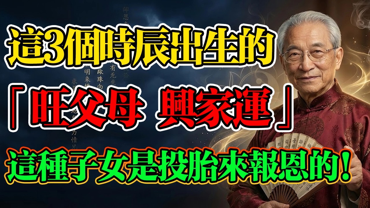 南懷瑾：家裏有這3個時辰出生的子女，恭喜你，這孩子是來報恩的！將來全家因他而富得流油！快看看你家的是不是！#南懷瑾 #因果輪回 #改命 #佛學智慧 #育兒心經 #生辰八字 #易經 #轉運 #業力