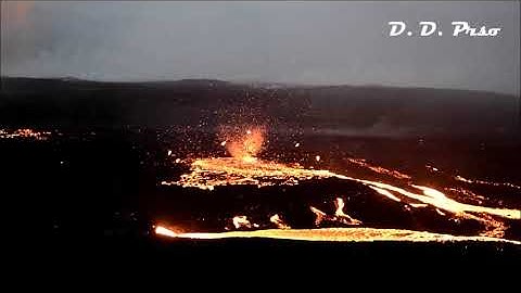 Fragadallsfvall volcano, Lava flows with degassing, Iceland, July 24, 2023
