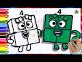 Numberblock 4 Drawing &amp; Coloring For Kids | Learn How To Draw Numberblocks Easy @Art Start