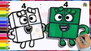 Number block 4 Drawing & Coloring For Kids | Learn How To Draw Numberblocks Easy @Art Start
