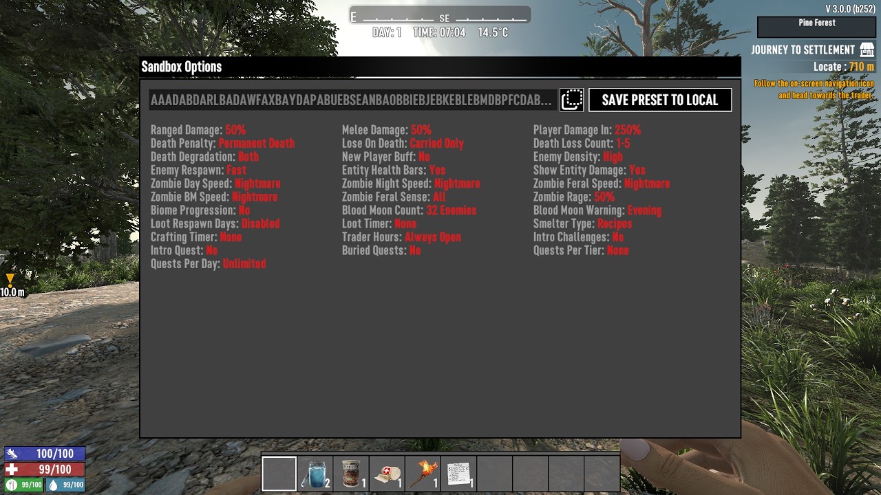 7 Days to Die 3.0 -  7 Days Later - Permadeath Nightmare Insane Feral Sense - Part 2