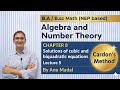 Algebra &number theory 113. solutions of cubic,biquadratic Equations,Cardon method, Example 6 BSc BA