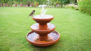 Amazing ! Easy DIY fountain using Clay saucers | Birds Bath | Garden Fountain | Great Ideas