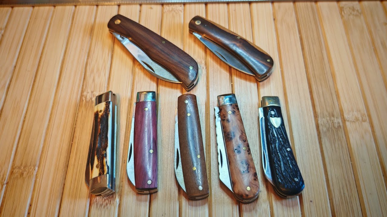 Покажите и расскажите о нескольких карманных ножах Артура Райта и Эшли Харрисона.