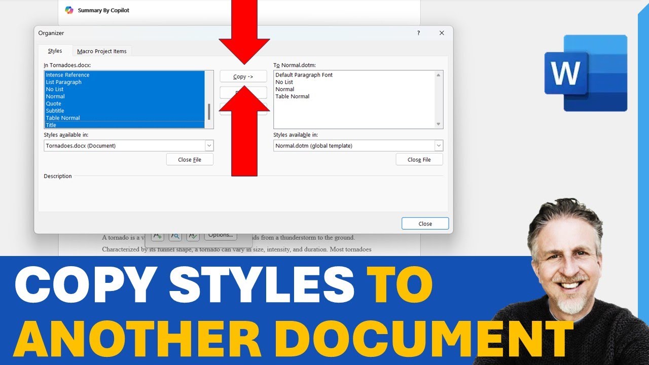 MS Word: Copy Styles From One Document to Another - YouTube