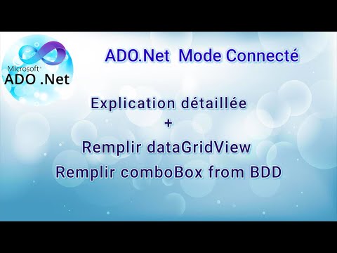 ADO.Net 01 Mode Connecté: Explication détaillée, Remplir dataGridView,Remplir comboBox from database