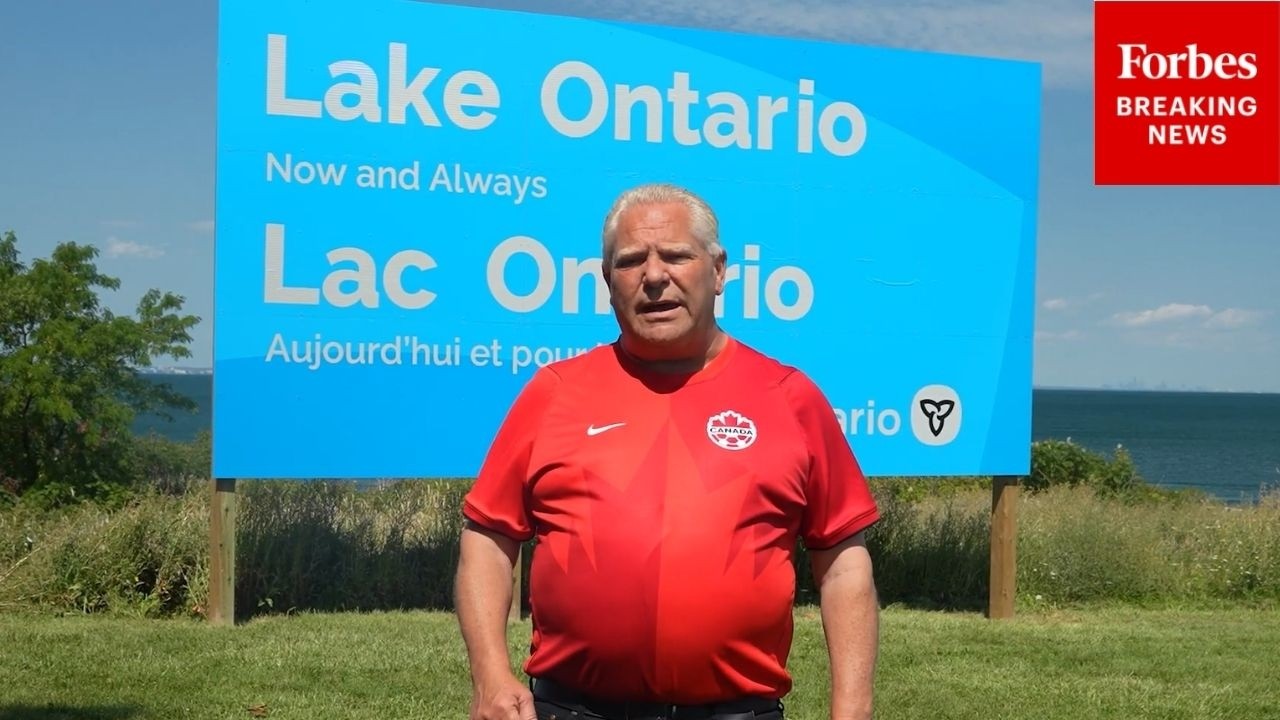 JUST IN: Ontario Premier Doug Ford Unveils Lake Ontario Sign After Trump's 'Lake America' Renaming