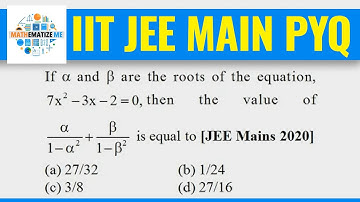 Quadratic Equation JEE Mains PYQ | Relation Bw Roots & Coefficients | By Nitin Agrawal
