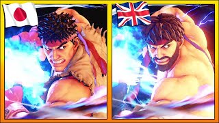 All Japanese Super Moves Compared To All English Super Moves Street Fighter V