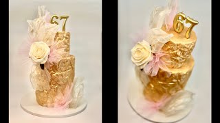 Gold Crumpled Cake