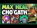 WTF! ONE CHO'GATH ULT = HEAL BACK TO FULL HP?? MAX HEAL CHO'GATH TOP GAMEPLAY! League of Legends