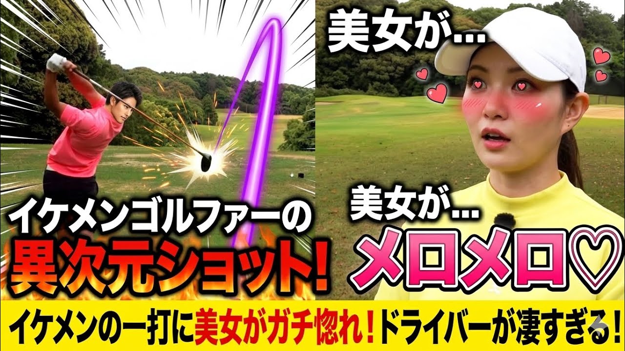 くるみちゃんが新登場のイケメン若手プロにガチで惚れる。300y飛ばしてゴルフもすごい