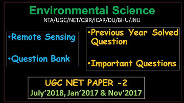 Part 2 | Remote Sensing | Previous Year Solved Questions | Environmental Science | UGC NET | Paper 2