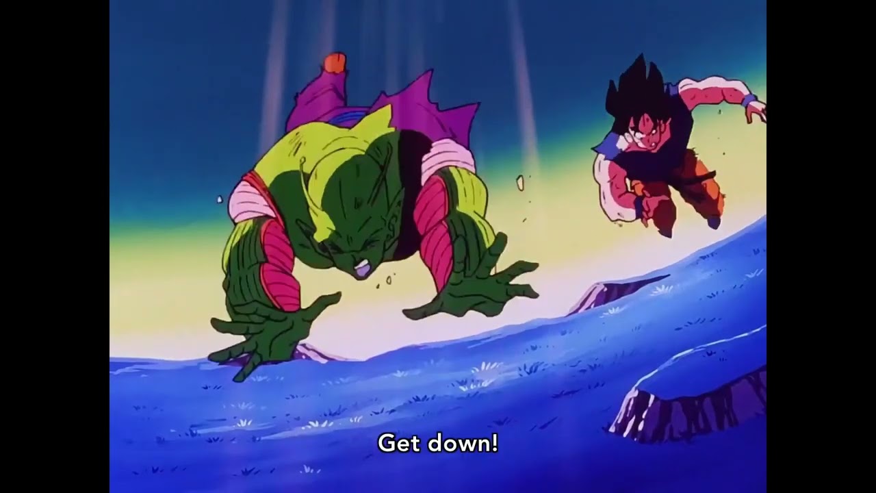 goku uses the spirit bomb against frieza