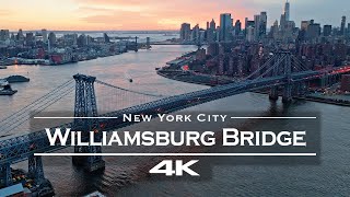 Williamsburg Bridge, New York City - USA 🇺🇸 - by drone [4K]